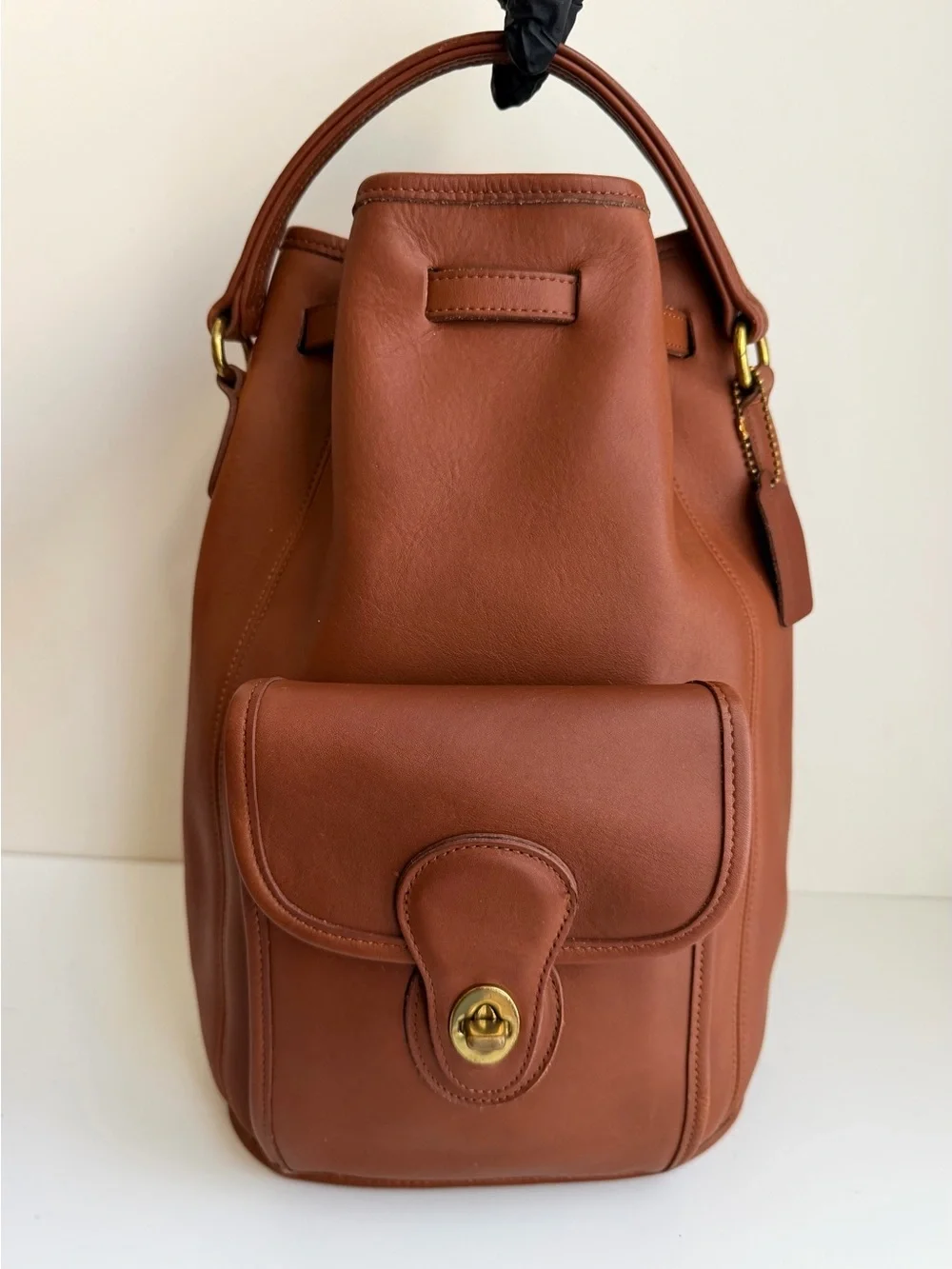 Authentic Coach 9992 Vintage Classic Handle Leather Bucket Backpack